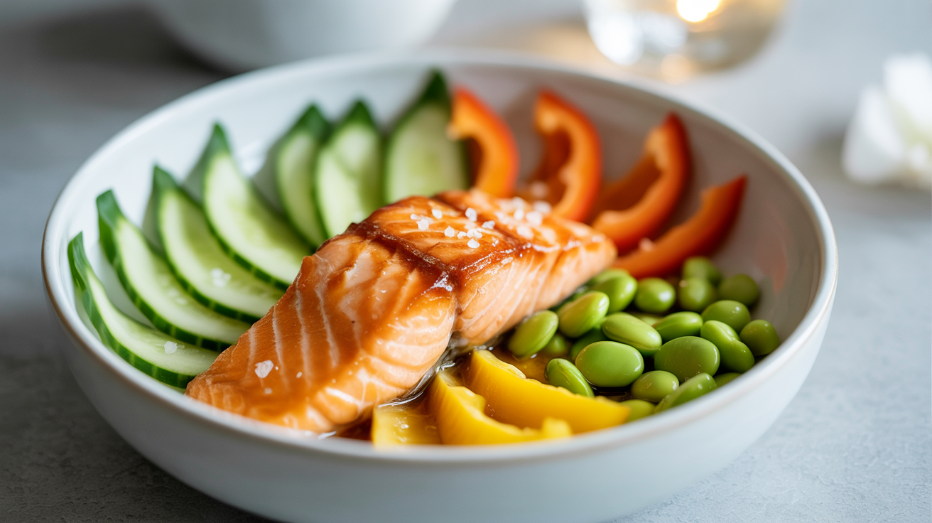 Easy Honey Glazed Salmon Bowl Recipe - Ready in 30 Minutes plated