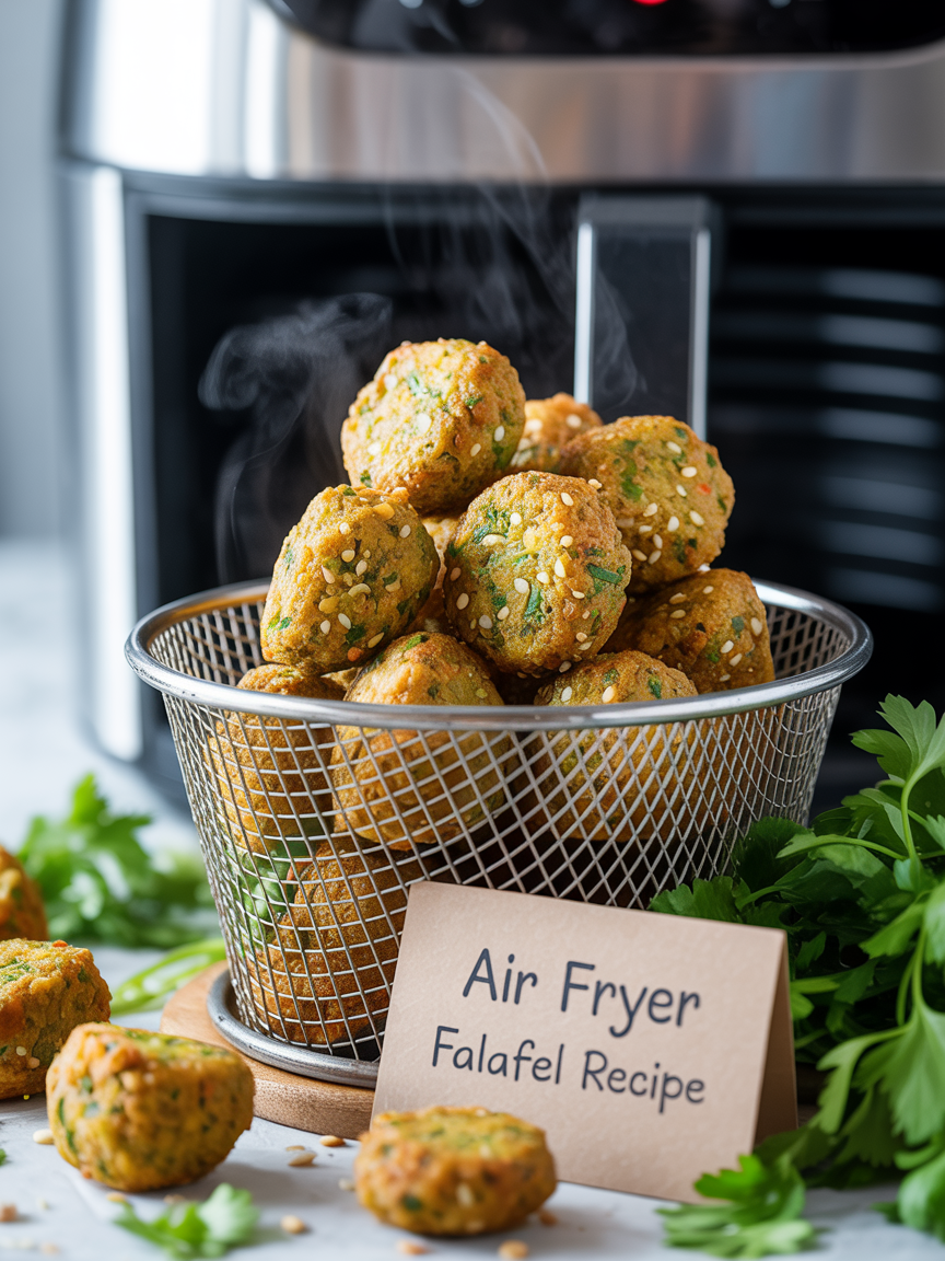 Air Fryer Falafel Recipe - Crispy and Healthy closeup detail