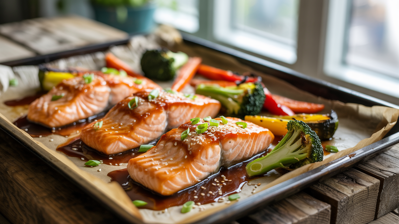 Sheet Pan Teriyaki Salmon Recipe - Easy 30 Minute Dinner