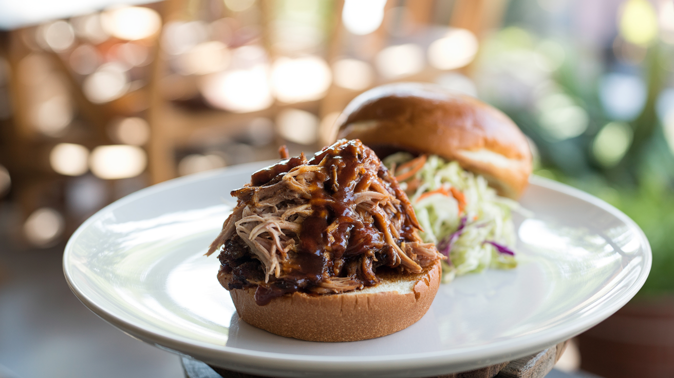 Slow Cooker Pulled Pork: Tender and Smoky Recipe plated