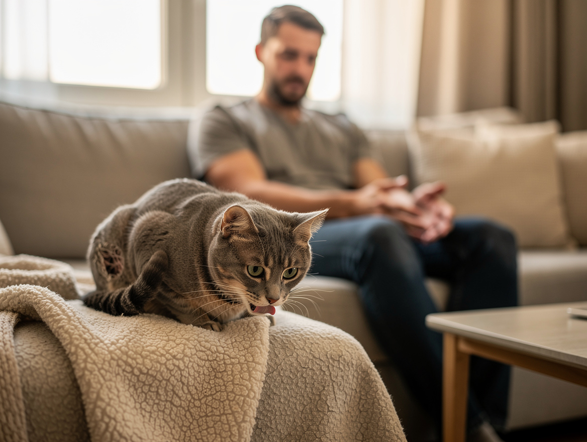 Anxiété, stress ou sevrage précoce : quand le léchage devient compulsif – pourquoi mon chat me lèche