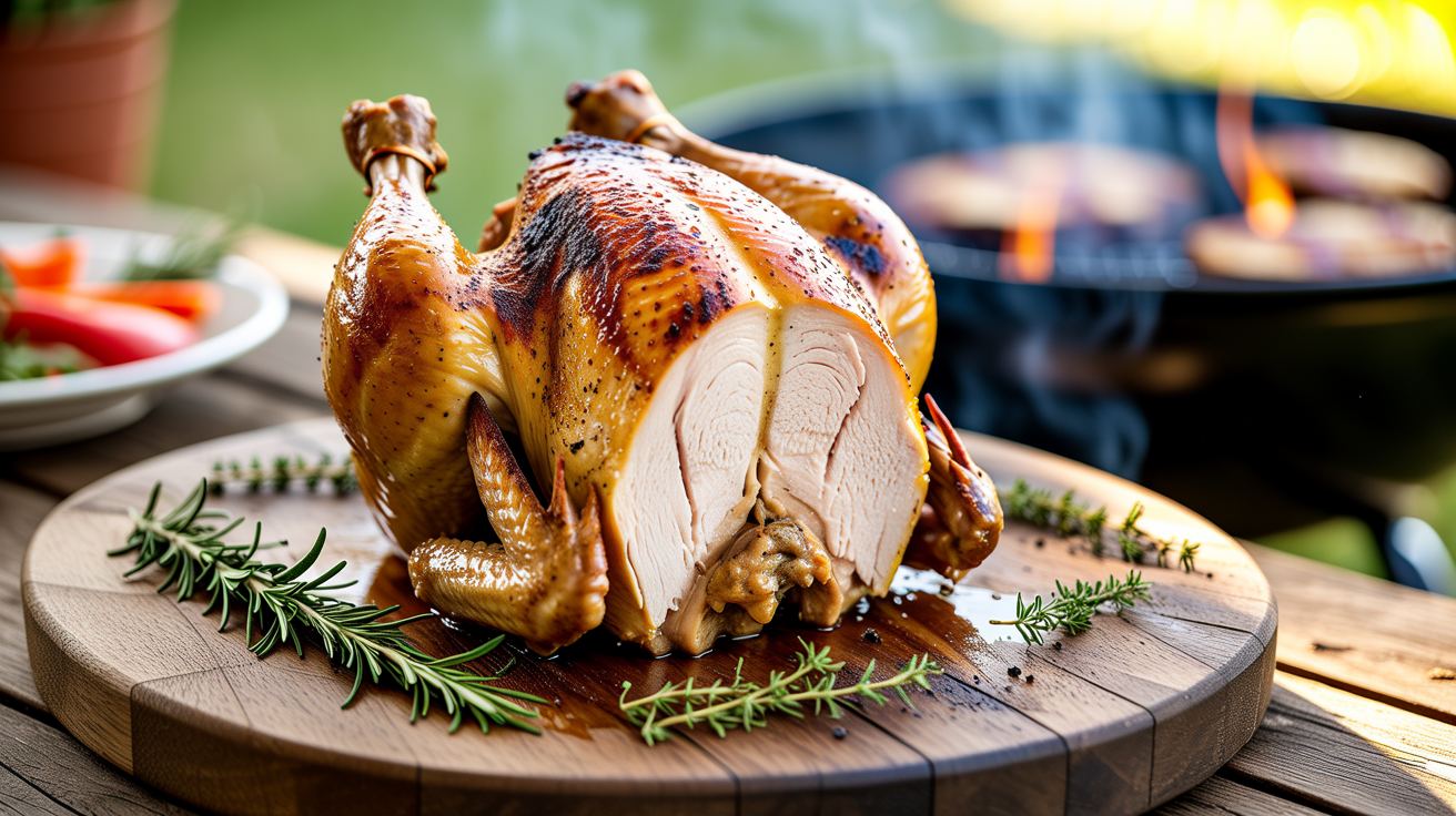 Beer Can Chicken Recipe: Juicy Grilled Whole Chicken plated