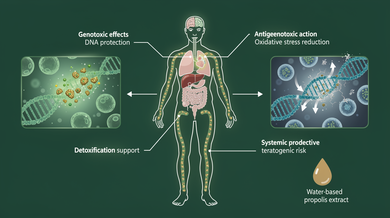 Evaluation of the genotoxic, antigenotoxic and teratogenic effects of water-based Turkish propolis, and its chemical composition. mechanism illustration