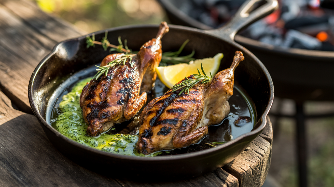 Grilled Quail Recipe with Herb Butter - Perfect Every Time plated
