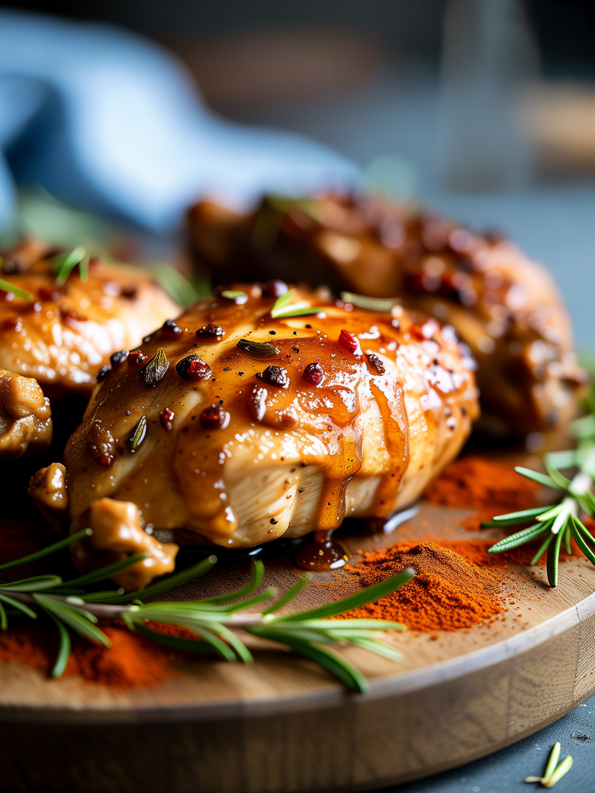 Slow Cooker Honey Garlic Chicken Recipe (Easy!) closeup detail