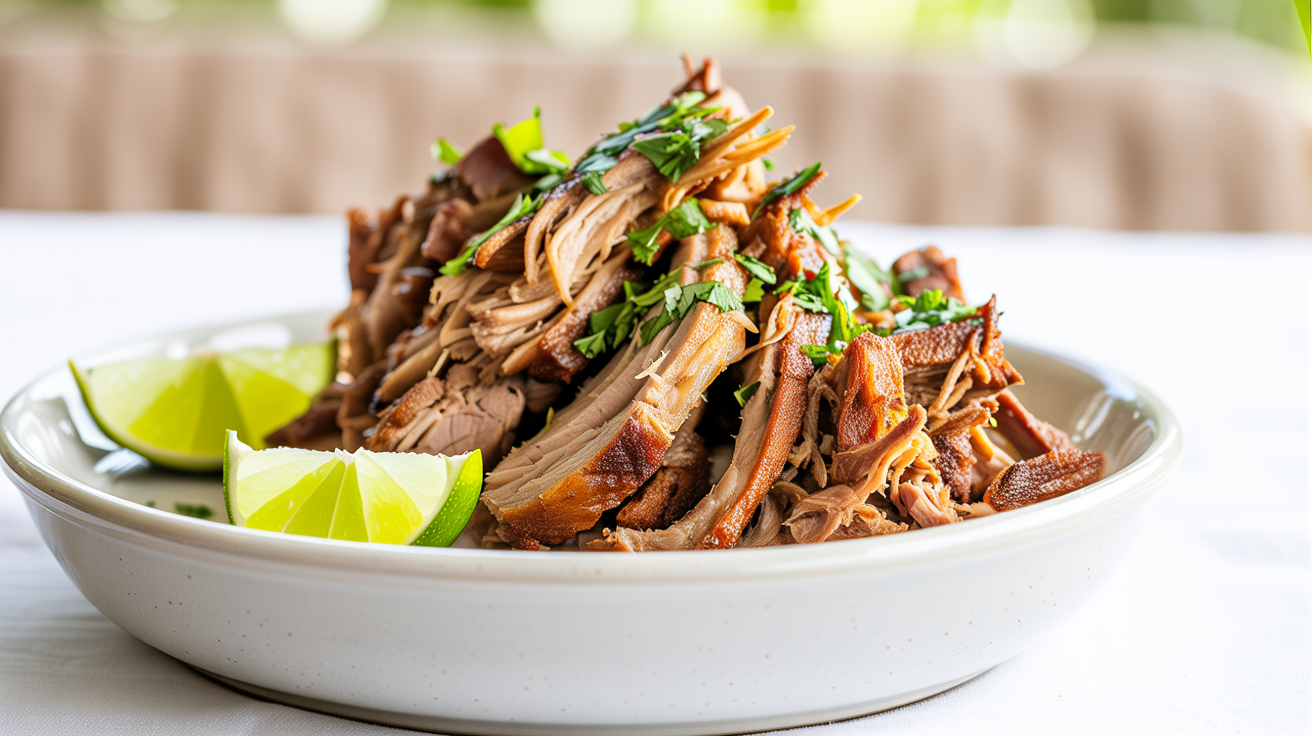 Slow Cooker Pork Carnitas Recipe - Crispy & Tender plated