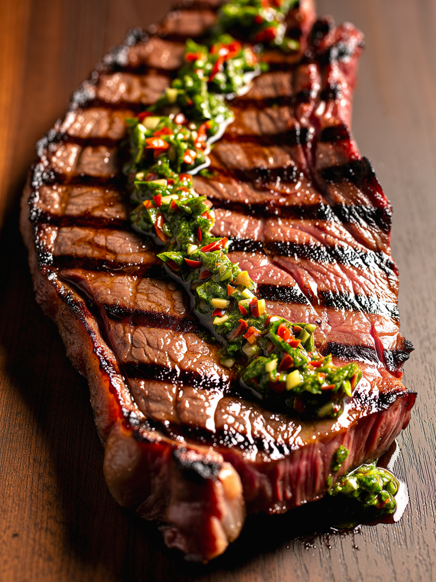 Skirt Steak Chimichurri Recipe: Bold Grilled Flavor closeup detail