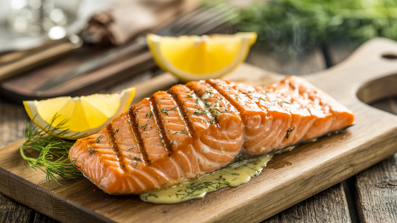 Grilled Salmon Recipe with Lemon Butter - Perfect Every Time plated
