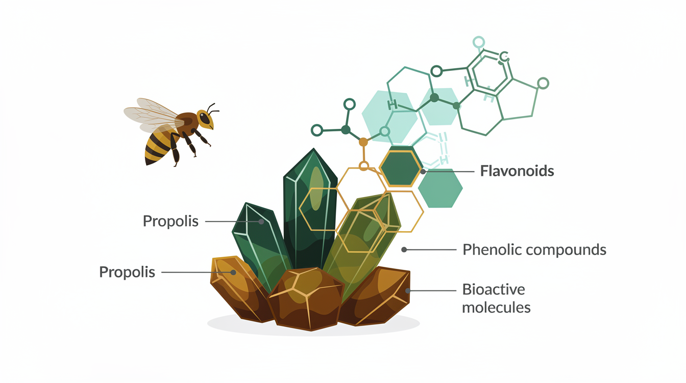 Seasonal Variation of a New Brazilian Greenish-Brown Propolis Type: Chemical Composition and Antioxidant, Antimicrobial, and Antileishmanial Activities. scientific illustration