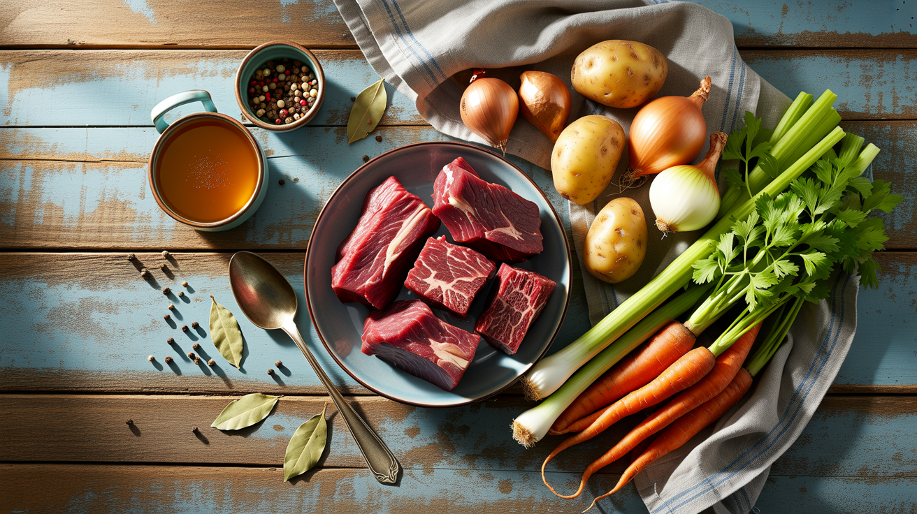 Slow Cooker Vegetable Beef Soup Recipe ingredients