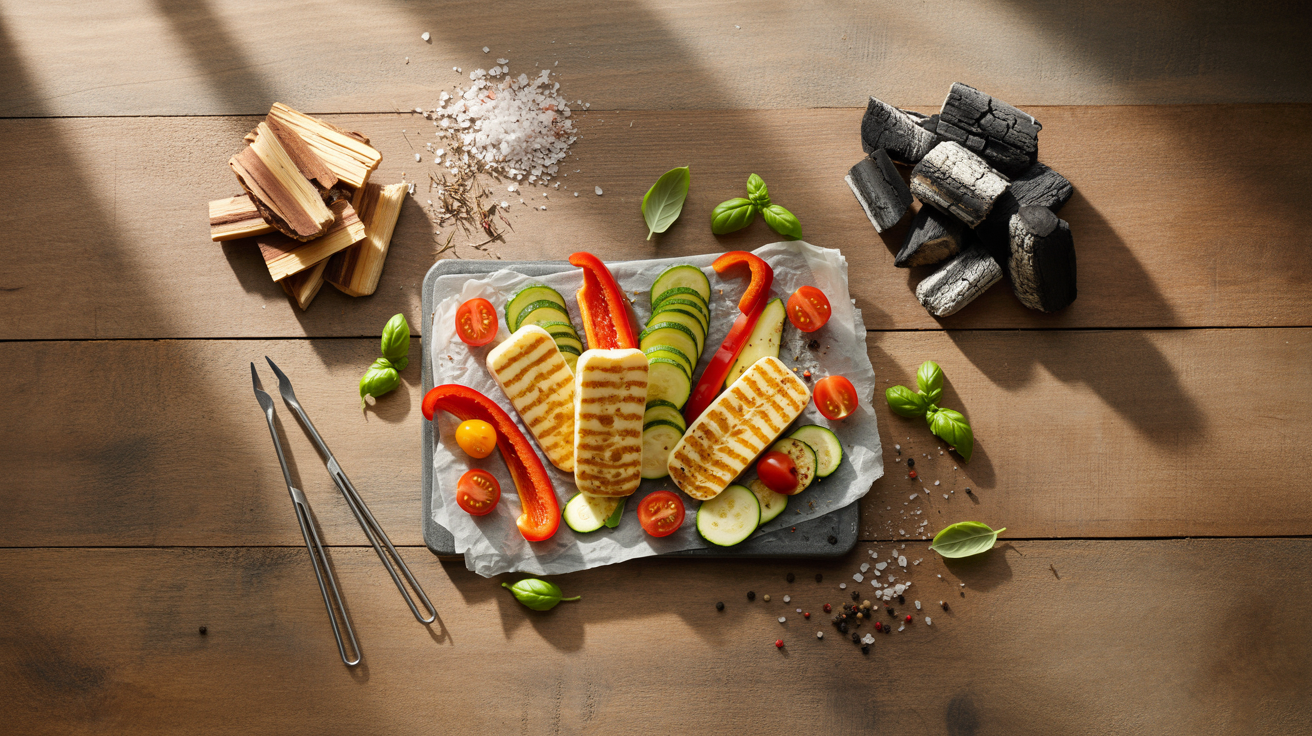 Grilled Halloumi Recipe with Vegetables - BBQ Perfection ingredients