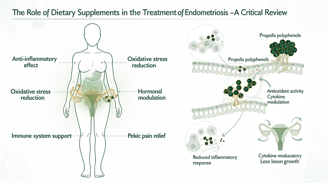 The Role of Dietary Supplements in the Treatment of Endometriosis: A Critical Review. mechanism illustration