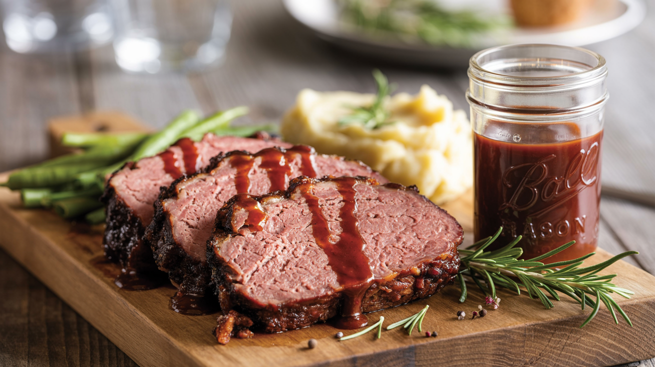 Smoked Meatloaf Recipe on the Pellet Grill plated