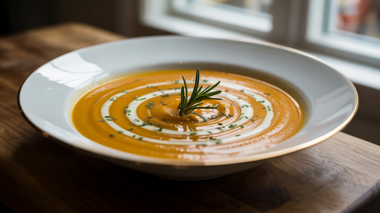 Roasted Butternut Squash Soup Recipe - Creamy Fall Comfort plated