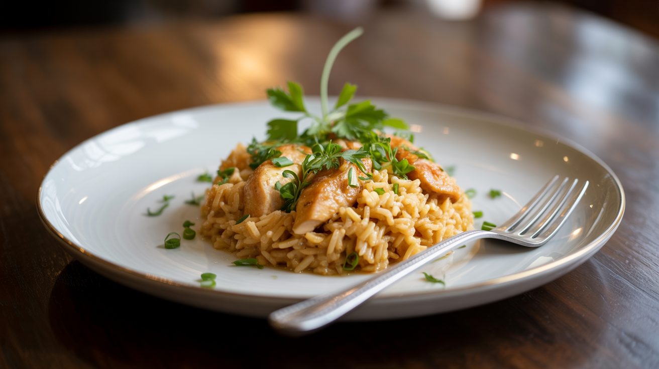 One Pot Chicken and Rice Recipe - Easy 30-Minute Dinner plated