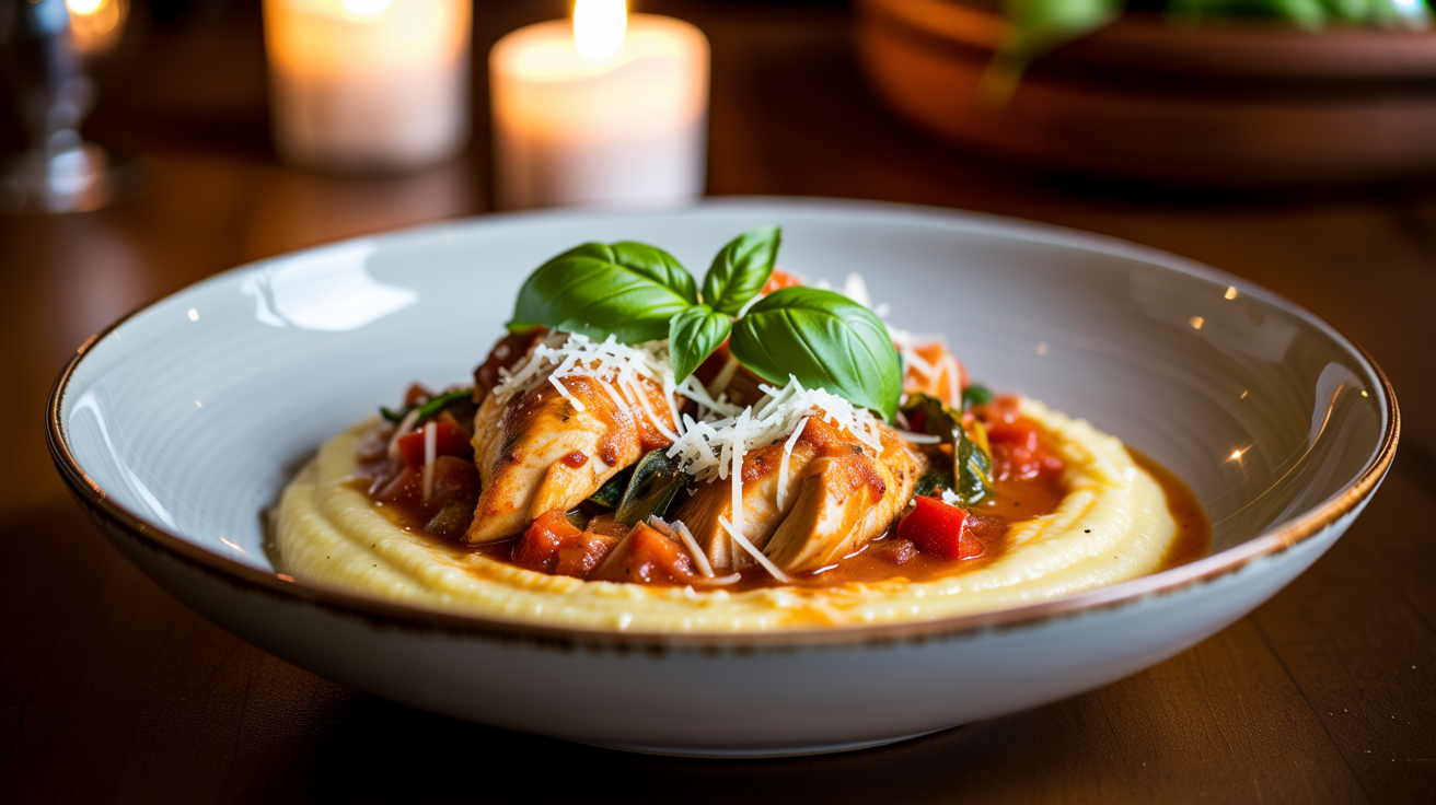 Slow Cooker Chicken Cacciatore - Easy Italian Dinner plated