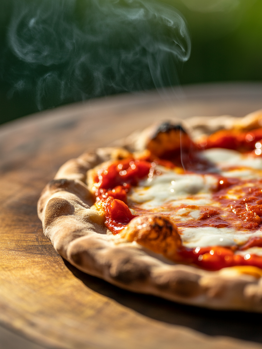 Grilled Pizza Recipe - Smoky Flatbread on the Grill closeup detail