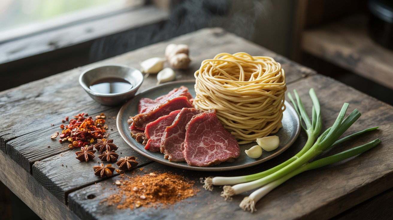 Szechuan Beef Noodles Recipe - Bold and Spicy ingredients