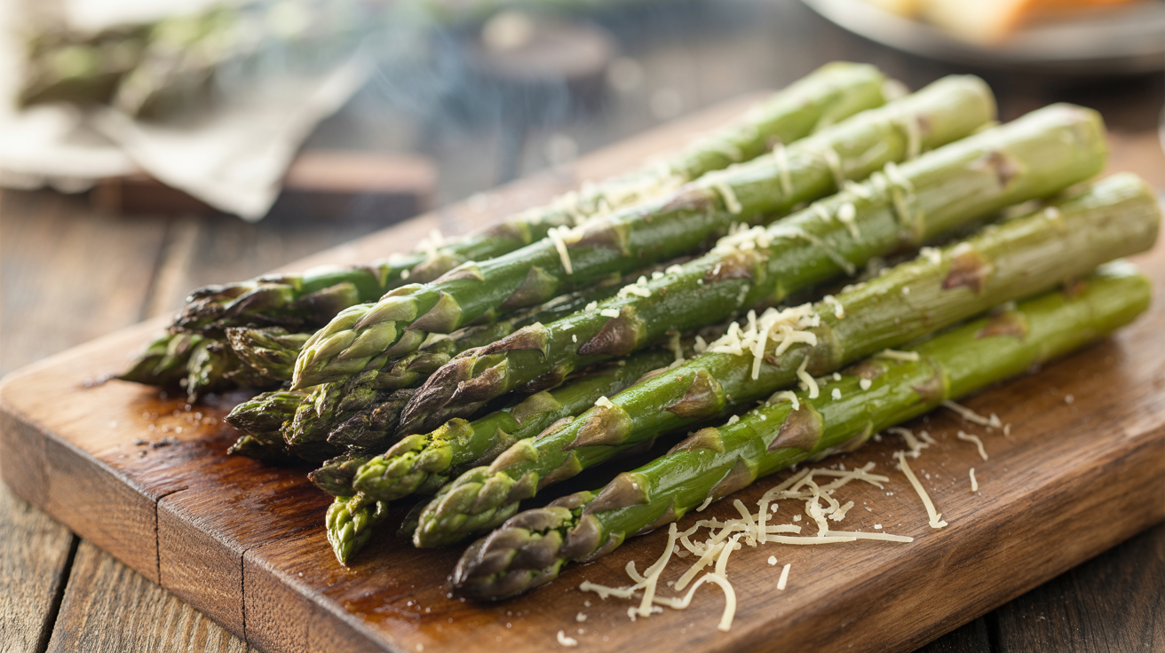 Grilled Asparagus Recipe with Parmesan - Perfect BBQ Side plated