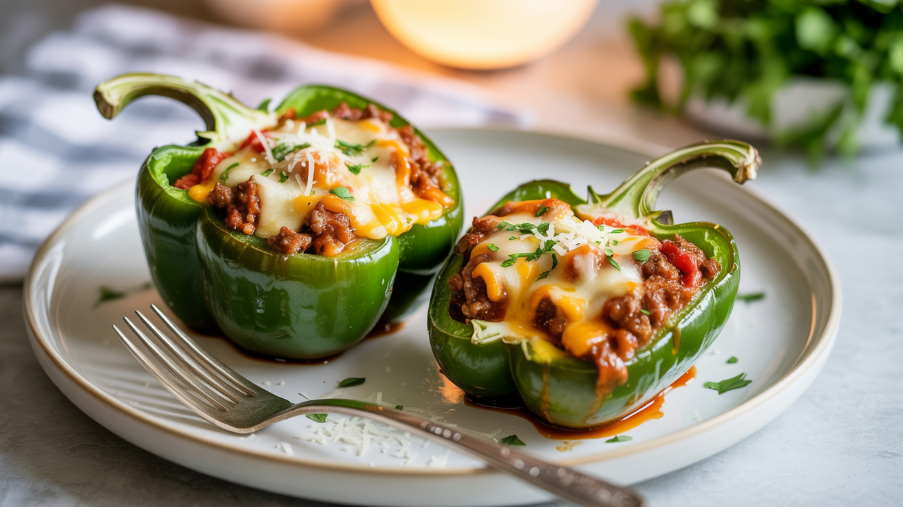 Air Fryer Stuffed Peppers Recipe - Easy & Delicious plated