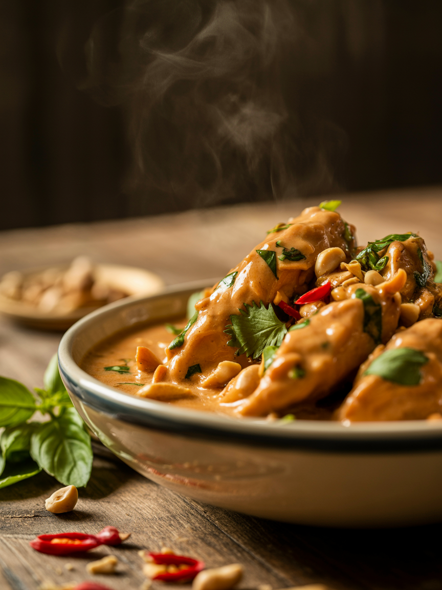 Best Thai Peanut Chicken Recipe Ready in 30 Min closeup detail
