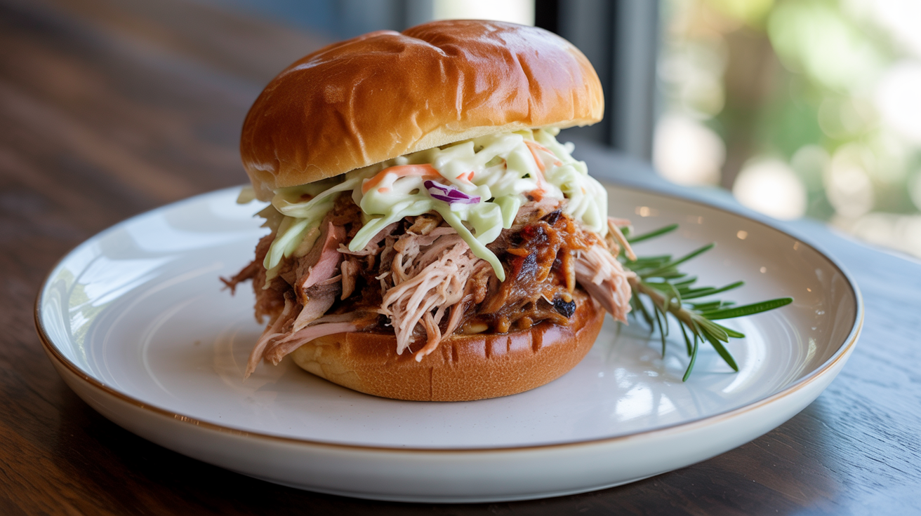 Slow Cooker Pulled Pork - Easy Tender Recipe plated