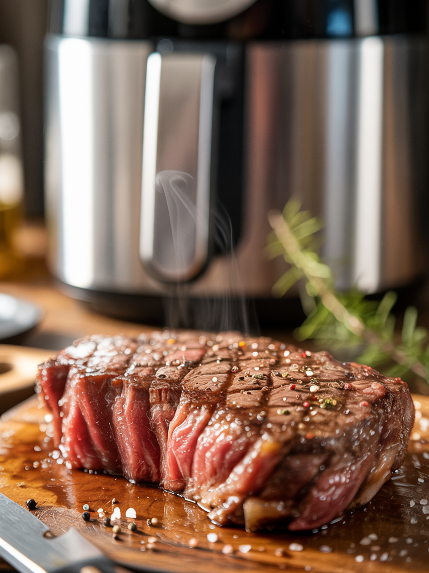 Air Fryer Steak Recipe: Perfect Every Time closeup detail