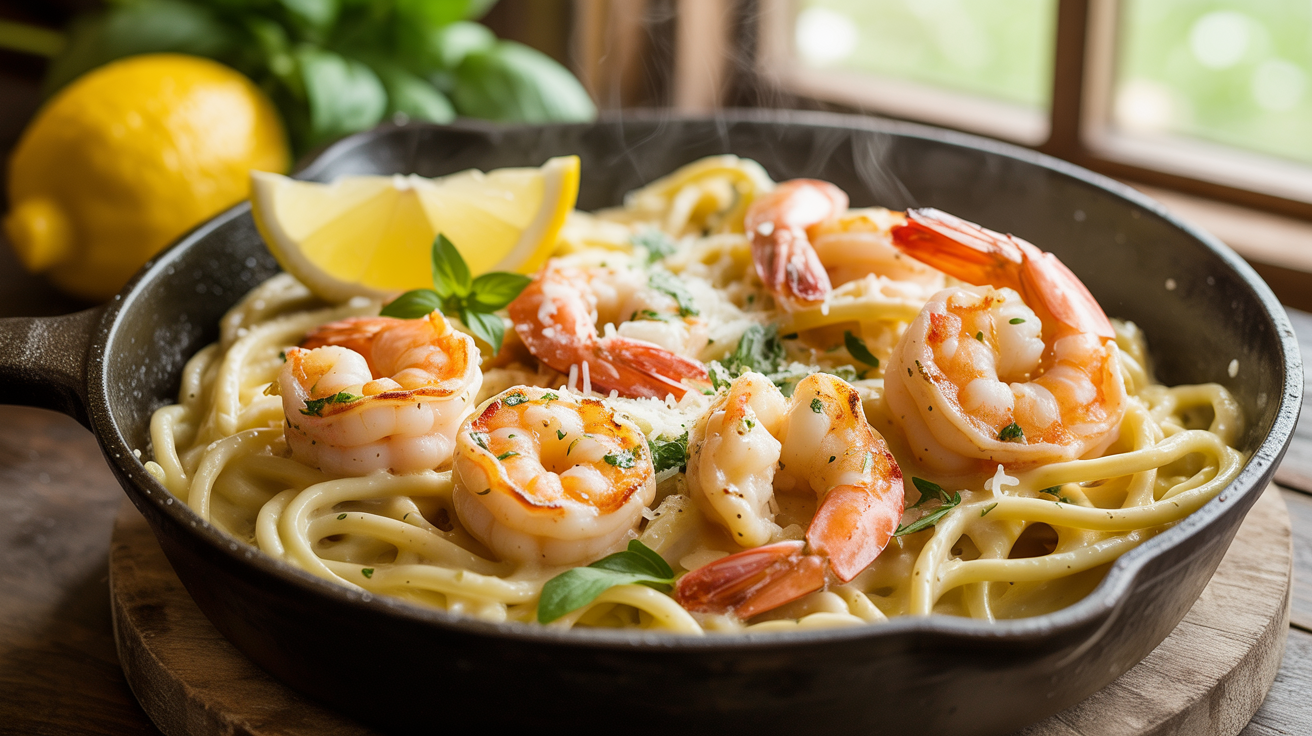Easy Creamy Lemon Shrimp Pasta Recipe - 20 Minutes