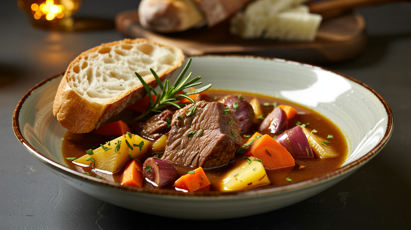 Slow Cooker Lamb Stew Recipe - Hearty and Tender plated
