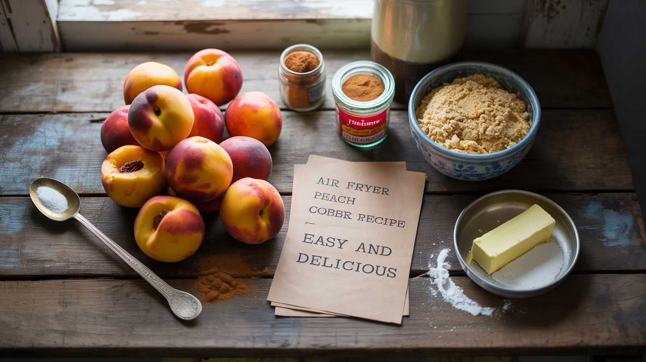 Air Fryer Peach Cobbler Recipe - Easy and Delicious ingredients