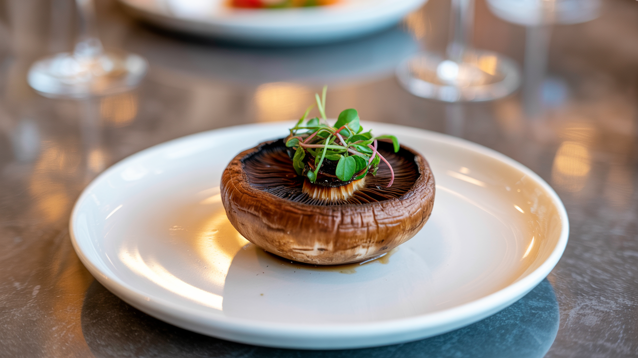 Air Fryer Portobello Mushrooms (Juicy & Flavorful) plated