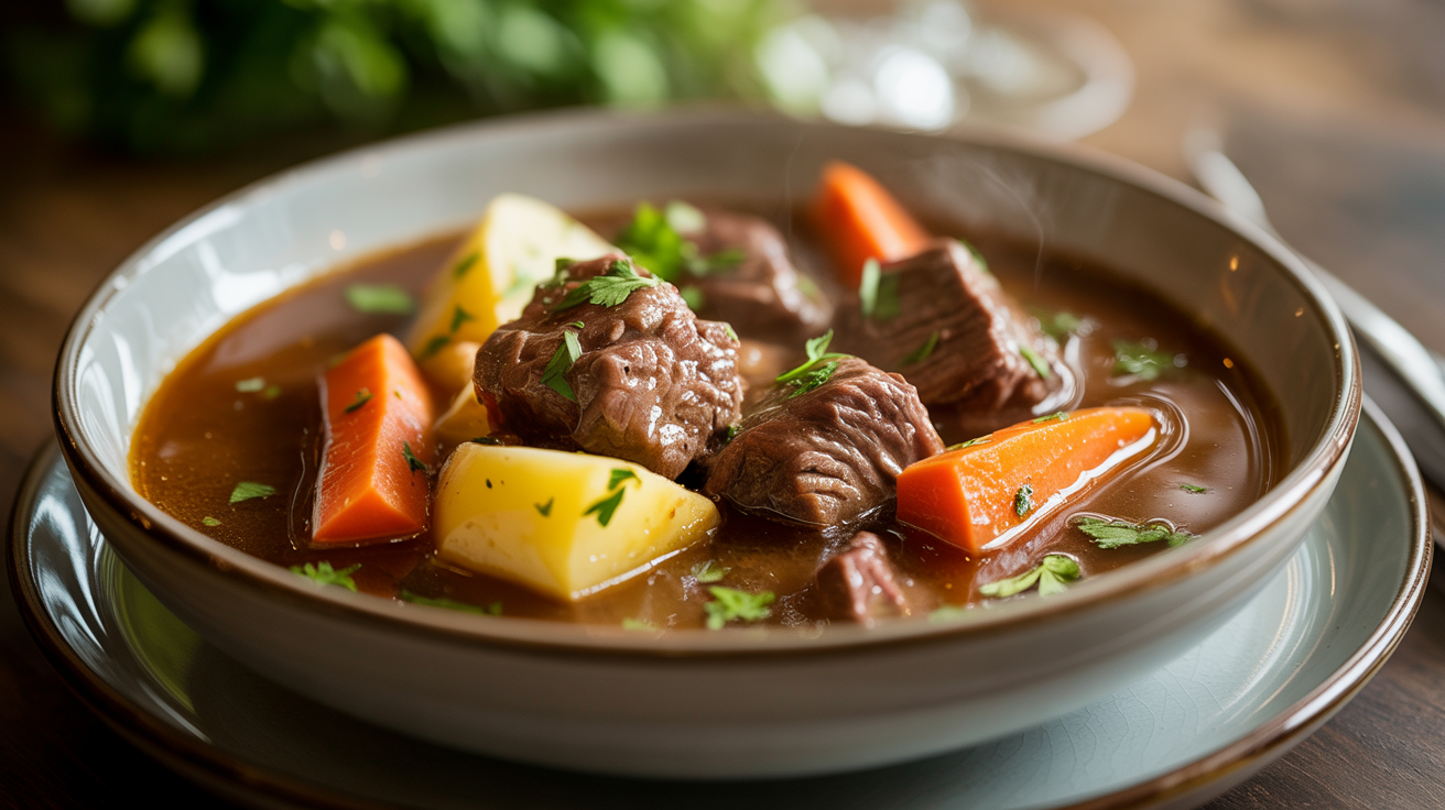 Slow Cooker Beef Stew Recipe - Rich and Hearty plated