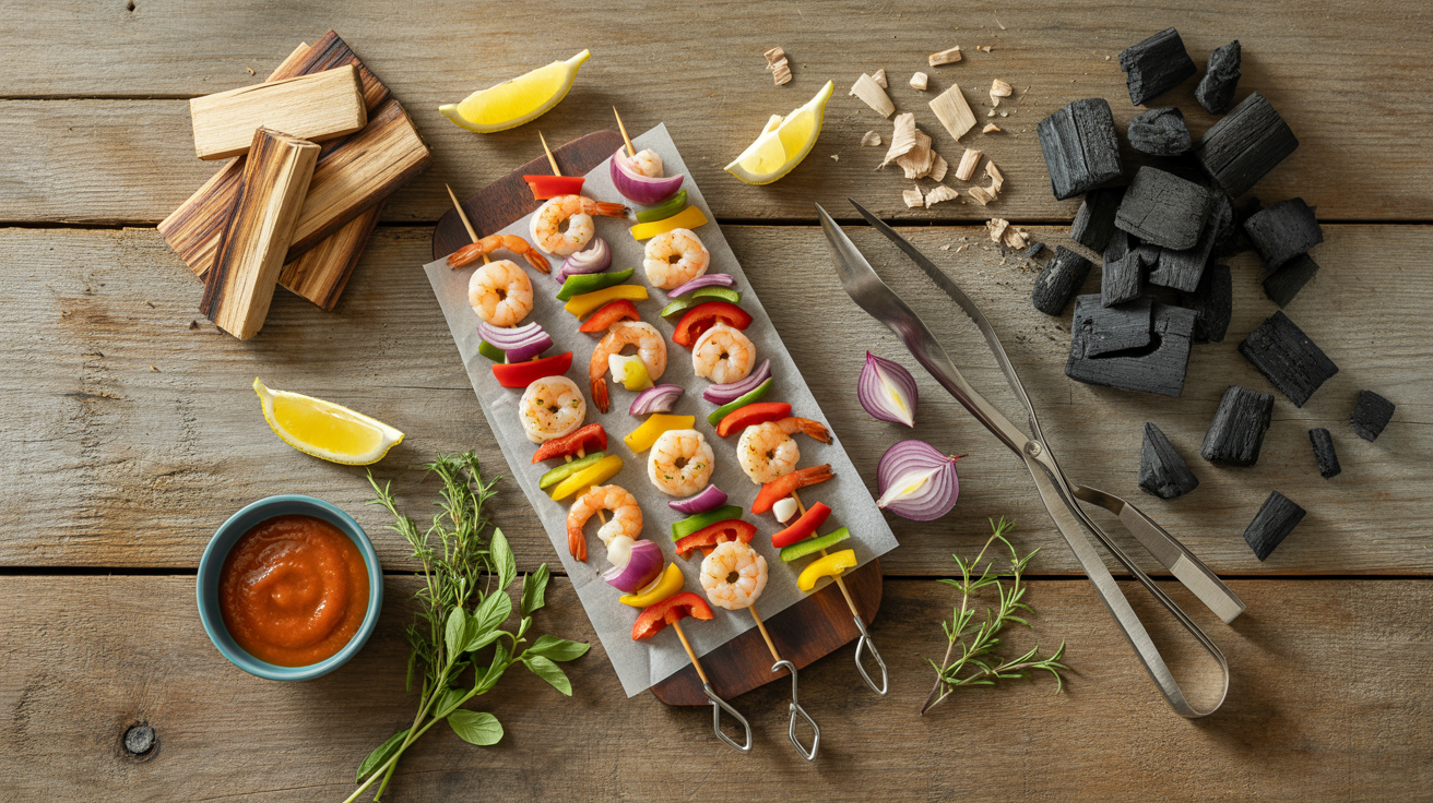 Grilled Shrimp Skewers Recipe - Perfect BBQ Seafood ingredients