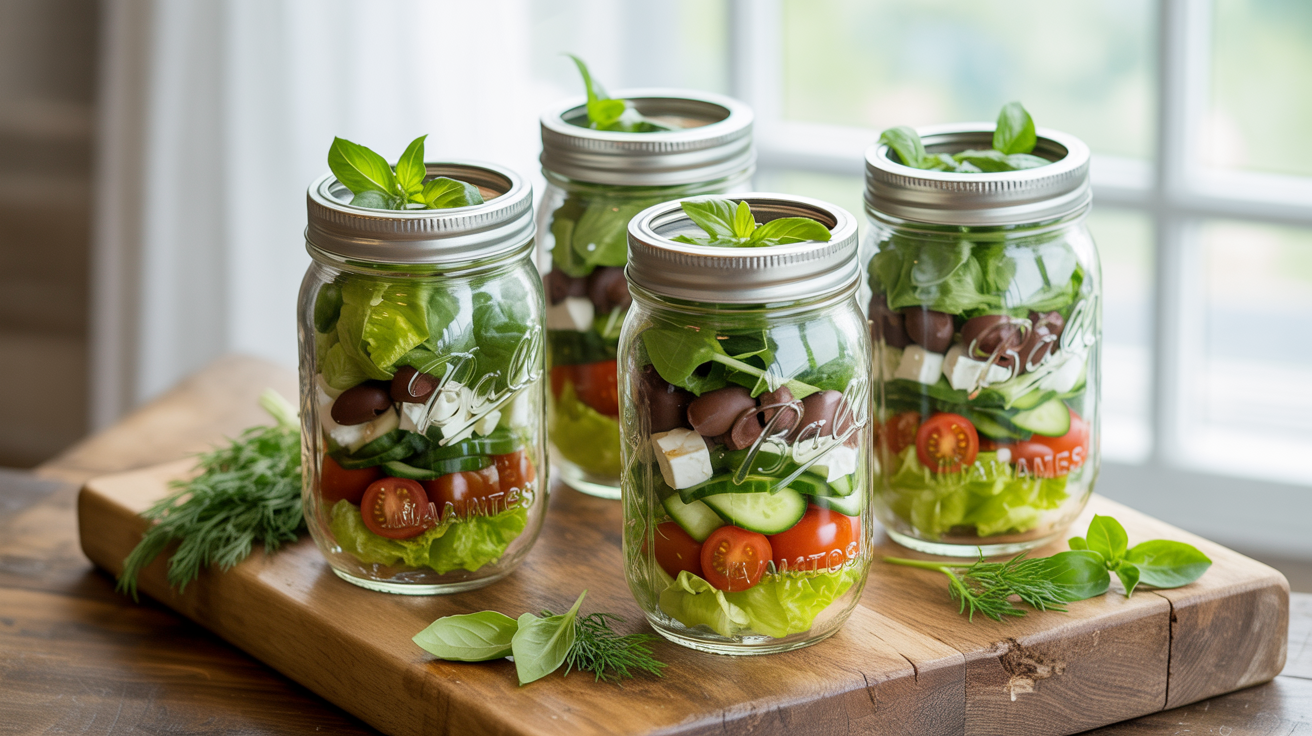 Mason Jar Greek Salad Recipe - Fresh & Portable