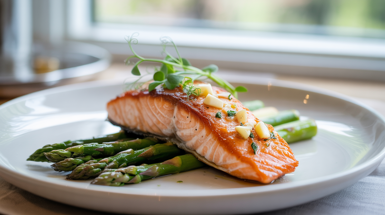 Crispy Garlic Butter Salmon Recipe - Easy 20 Minutes plated