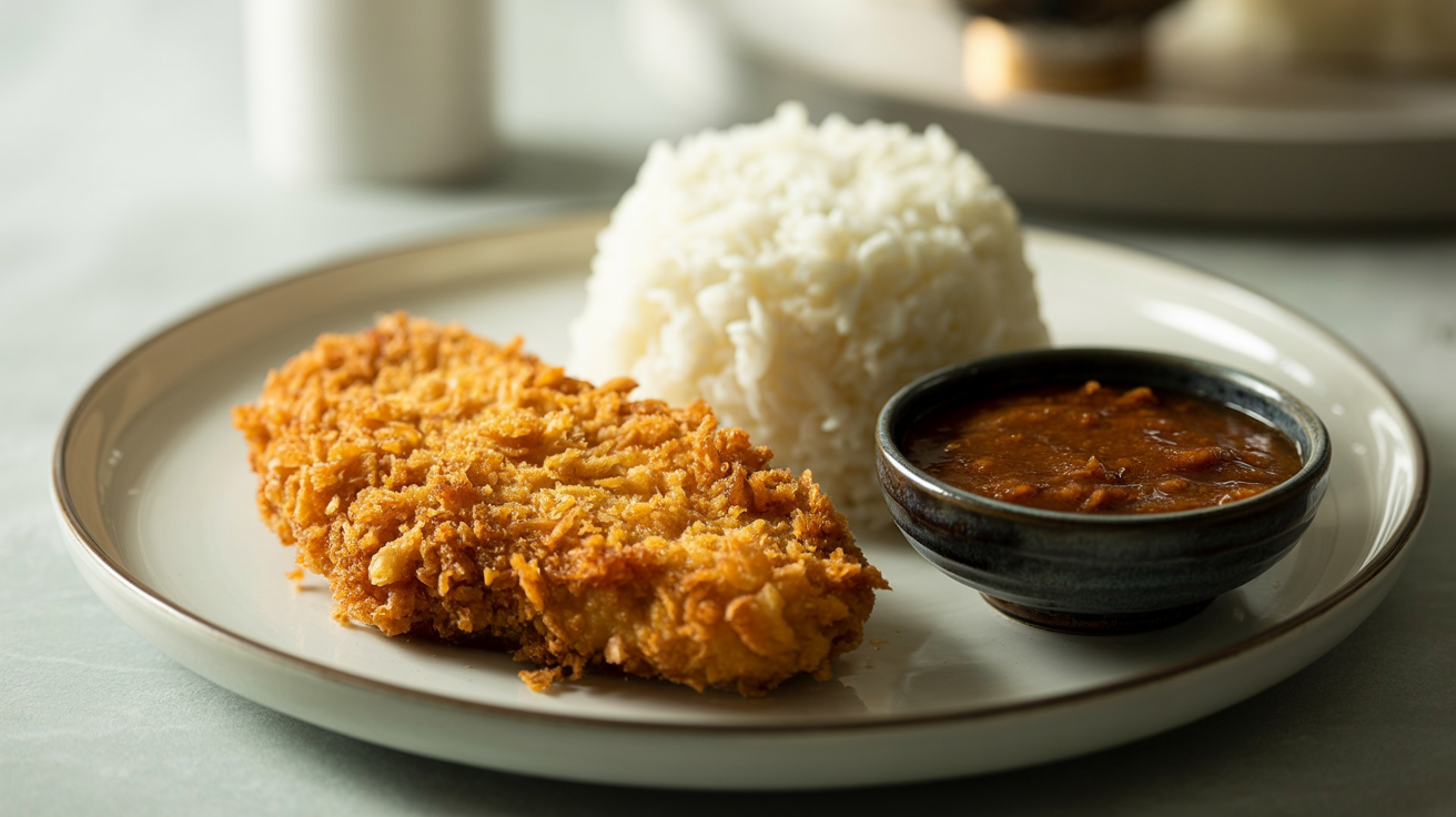 Air Fryer Chicken Katsu Recipe - Crispy and Easy plated