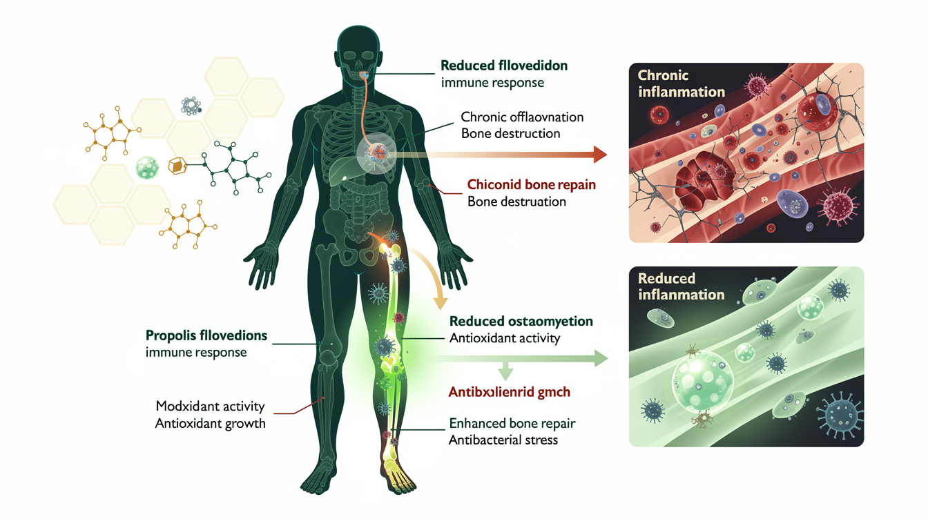 Propolis Flavonoids Ameliorate Chronic Osteomyelitis in a Rat Model by Modulating TAZ-Regulated Treg/Th17 Balance. mechanism illustration