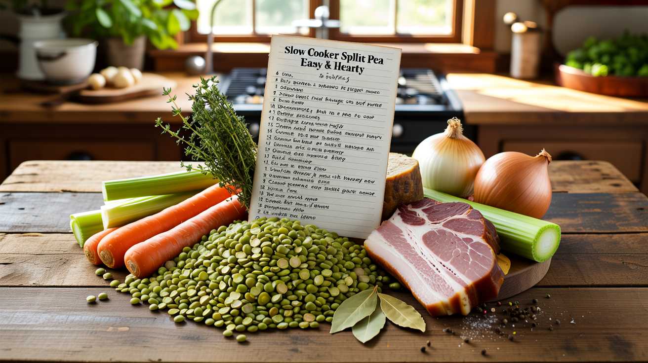 Slow Cooker Split Pea Soup Recipe - Easy & Hearty ingredients
