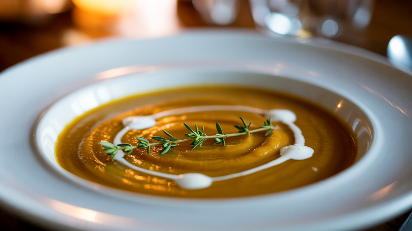 Roasted Butternut Squash Soup Recipe - Creamy & Delicious plated