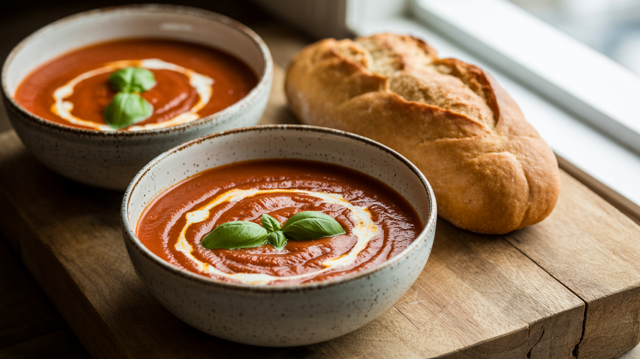 Roasted Tomato Basil Soup Recipe - Creamy Homemade Comfort