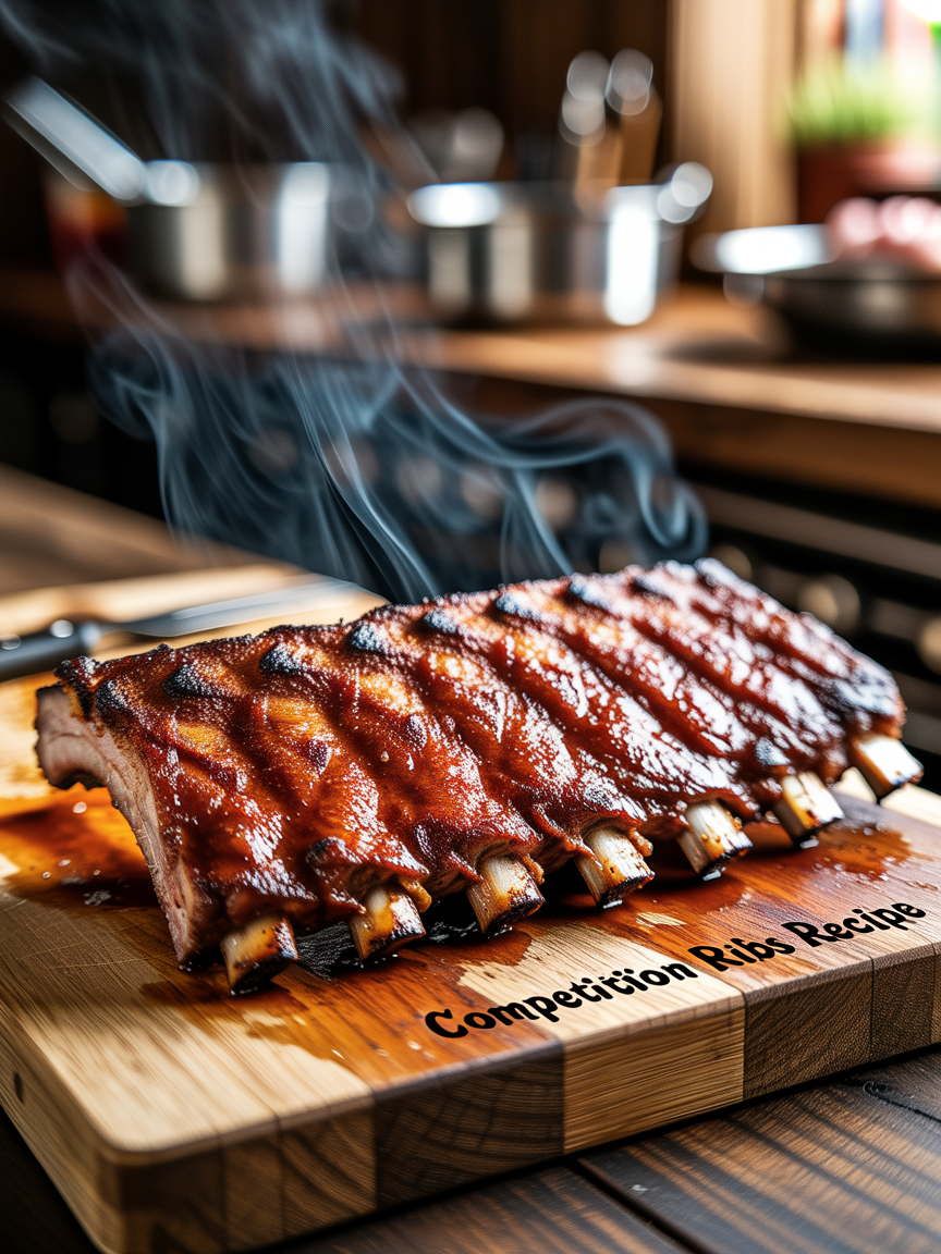 Competition Ribs Recipe: St Louis Style BBQ Perfection closeup detail