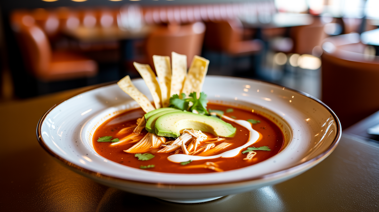 Slow Cooker Chicken Tortilla Soup Recipe plated