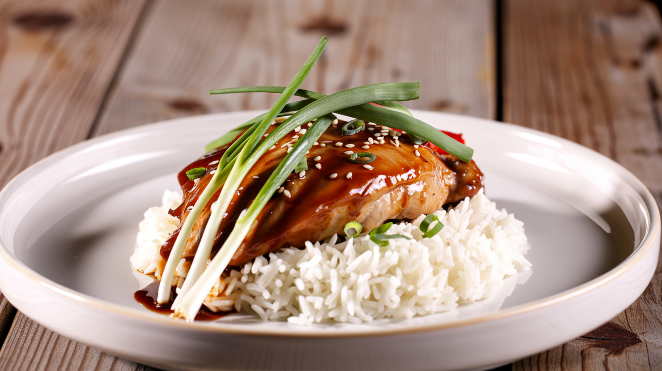 Slow Cooker Teriyaki Chicken Recipe | Easy Dinner plated