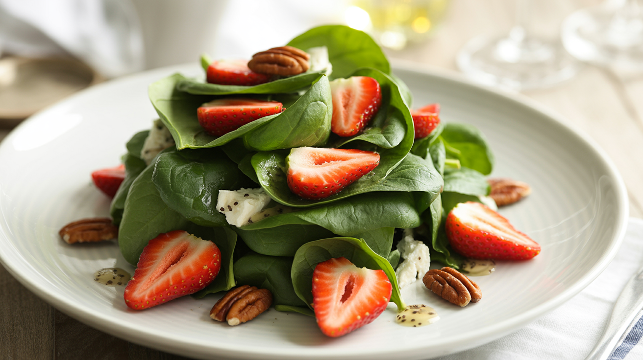 Best Strawberry Spinach Salad Recipe - Fresh & Easy plated