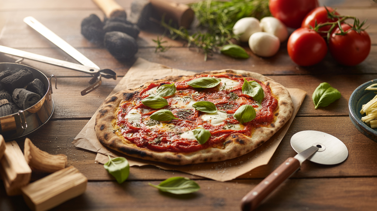 Grilled Pizza Recipe - Smoky Flatbread on the Grill ingredients