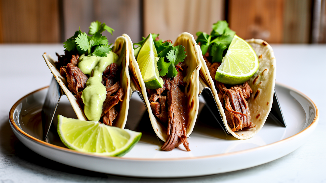 Slow Cooker Beef Tacos Recipe: Tender & Easy plated