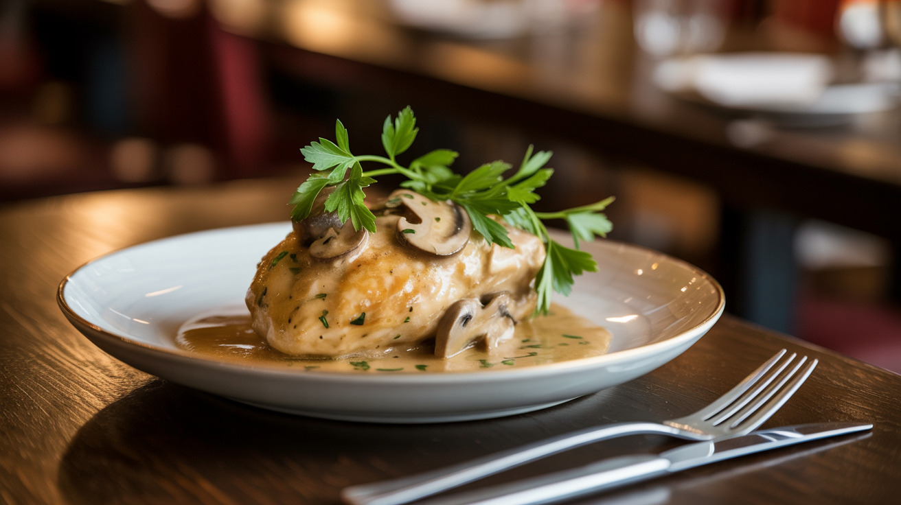 Easy Creamy Mushroom Chicken Recipe | 30-Minute Dinner plated