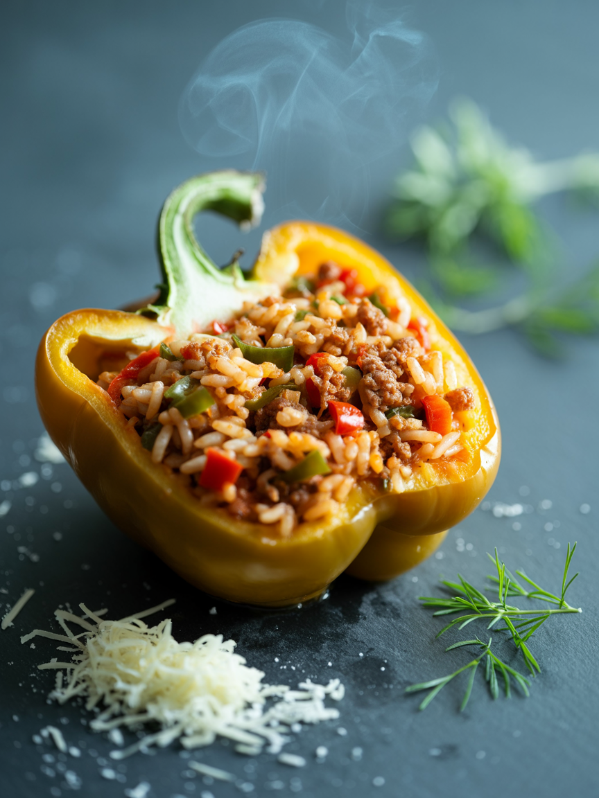 Air Fryer Stuffed Peppers Recipe - Easy & Delicious closeup detail