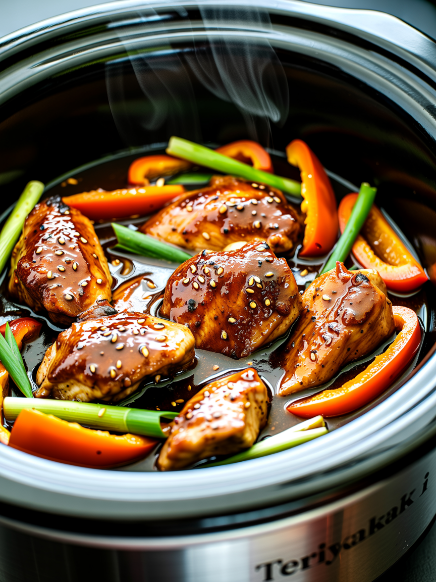 Slow Cooker Teriyaki Chicken Recipe | Easy Dinner closeup detail