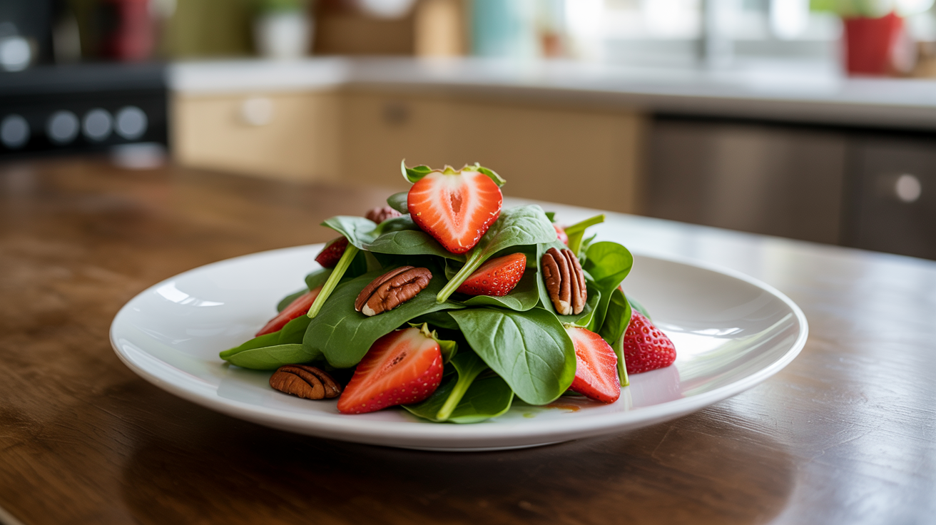 Strawberry Spinach Salad Recipe - Fresh & Easy plated